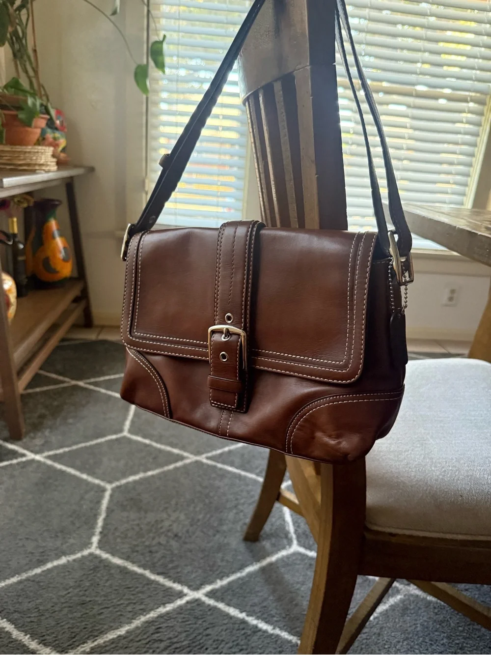 Vintage Coach Hamptons Buckle Flap Bag